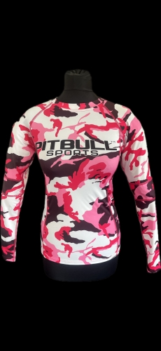 PitBull West Coast - Dámska tričko s dlhým rukávom CAMO 1 ružová