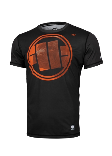 PitBull West Coast - pánsky rashguard Performance Mesh ORANGE DOG čierny