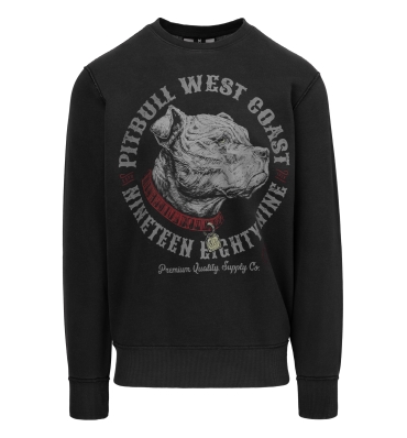 PitBull West Coast - pánska mikina STRENGHT & RESPECT washed grafitová