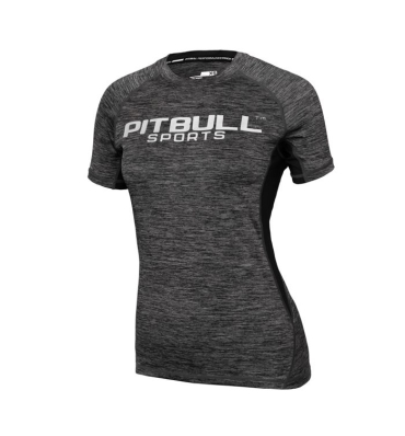 PitBull West Coast - dámsky rashguard PERFORMANCE šedé melírovanie