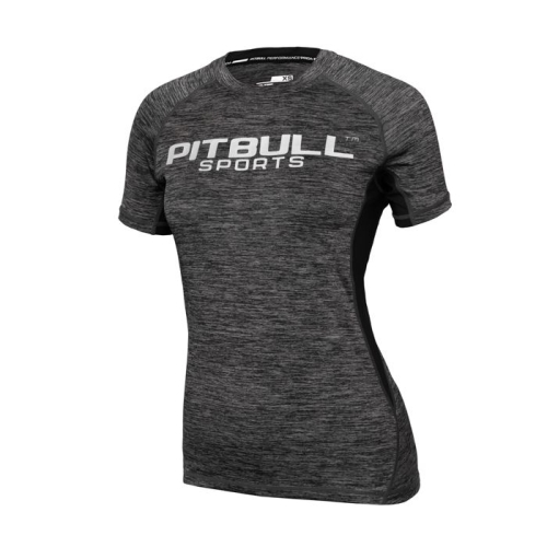 PitBull West Coast - Dámske PERFORMANCE Rashguard, tmavošedá melírovaná
