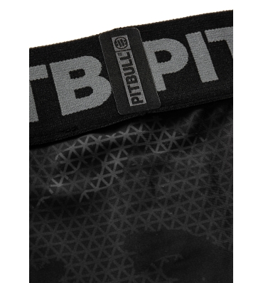 PitBull West Coast - pánske kompresné šortky NET CAMO HILLTOP 2 all black camo (4)