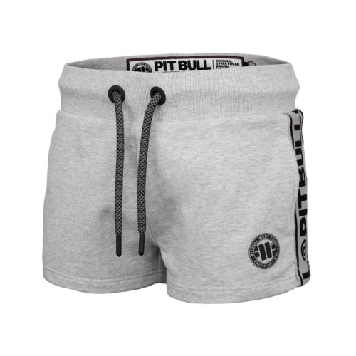 PitBull West Coast - dámske šortky French Terry SMALL LOGO šedé melírované