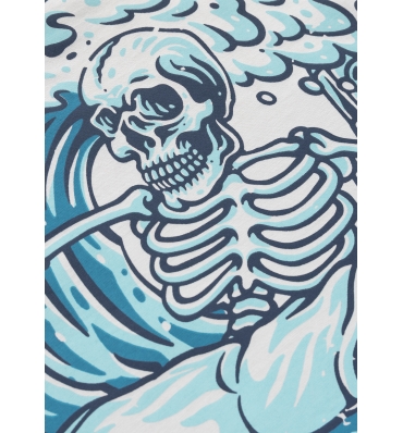 PitBull West Coast - pánské triko SKULL SURF světle šedé (5)
