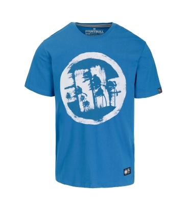 PitBull West Coast – pánske tričko LOGO PALMS modré