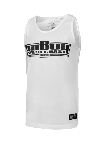 PitBull West Coast - pánska slim fit lycra BOXING vesta, biela