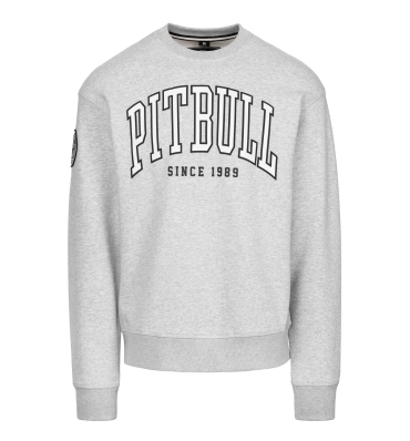 PitBull West Coast - pánská mikina BADGER šedý melír