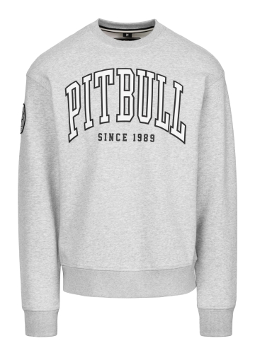 PitBull West Coast - pánská mikina BADGER šedý melír