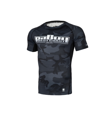 PitBull West Coast - pánsky rashguard BOXING celočierny kamufláž