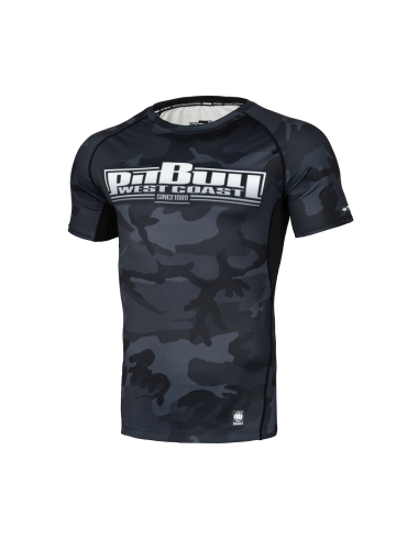 PitBull West Coast - pánsky rashguard BOXING celočierny kamufláž