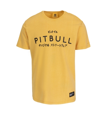 PitBull West Coast - pánské triko MT FUJI washed žluté (1)