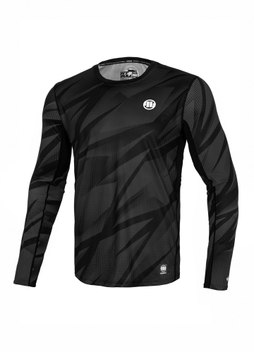 PitBull West Coast - pánský LS rashguard Performance Mesh DOT CAMO 2 šedý