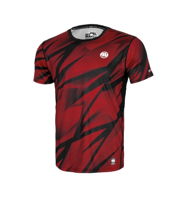 PitBull West Coast - pánský rashguard Performance Mesh DOT CAMO 2 červený