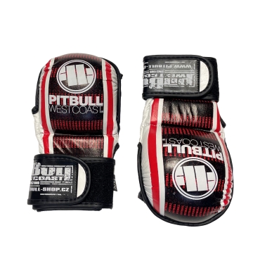 Rukavice MMA P.B.W.C. Logo kožené biele