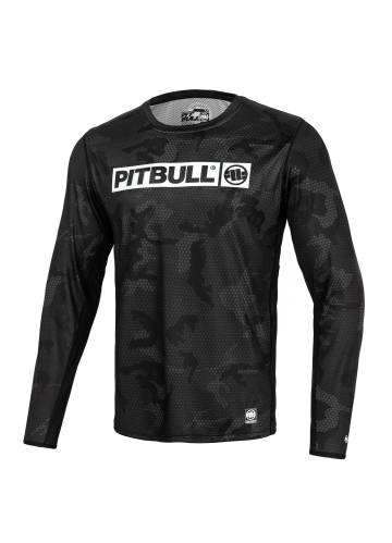 PitBull West Coast - pánský LS rashguard Performance Mesh CAMO HILLTOP 2 black camo