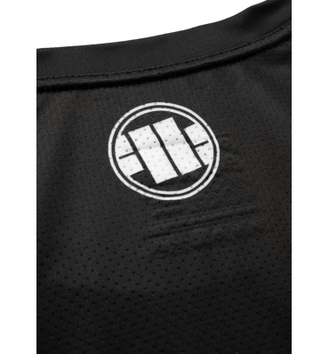PitBull West Coast - Pánsky PERFORMANCE MESH CARBON SMALL LOGO Rashguard, čierny (4)