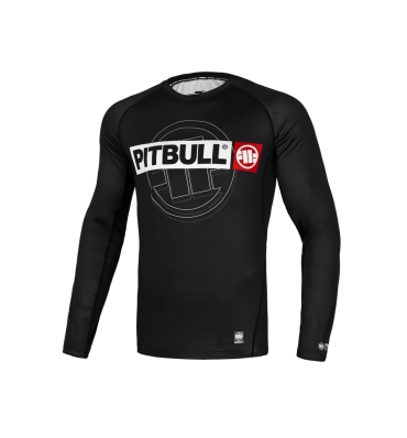 PitBull West Coast - Pánsky rashguard s dlhým rukávom HILLTOP SPORTS čierny