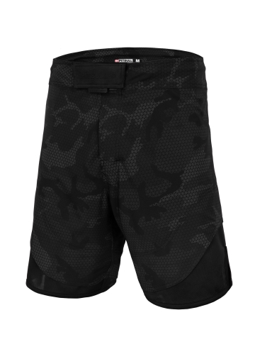 PitBull West Coast - pánske grapplingové šortky NET CAMO 2 čierne