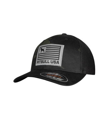 PitBull West Coast - šiltovka MESH full cap PITBULL USA čierno/čierna