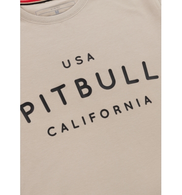 PitBull West Coast - pánske tričko slim fit USA CAL béžové (3)