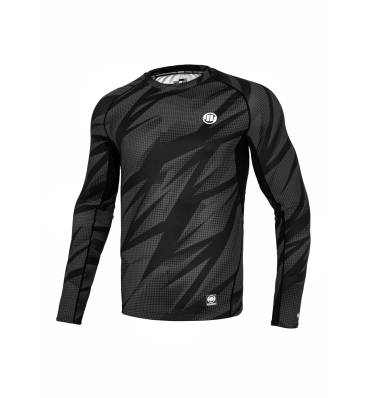 PitBull West Coast - pánsky LS rashguard DOT CAMO 2 šedé melírovanie