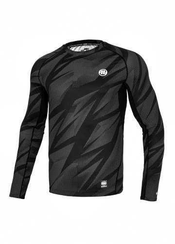 PitBull West Coast - pánsky LS rashguard DOT CAMO 2 šedé melírovanie