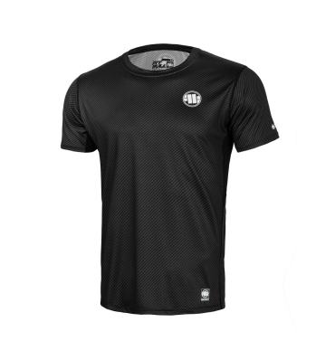 PitBull West Coast - Pánsky PERFORMANCE MESH CARBON SMALL LOGO Rashguard, čierny