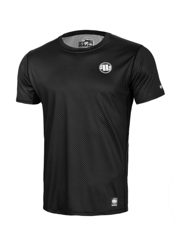 PitBull West Coast - Pánsky PERFORMANCE MESH CARBON SMALL LOGO Rashguard, čierny