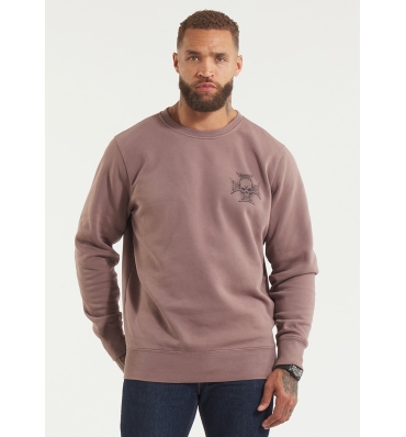 PitBull West Coast - pánska mikina BITE ME WASHED v bordovej farbe