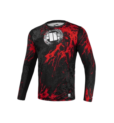 PitBull West Coast - Pánsky LS Rashguard Performance Mesh BLOOD DOG 2 Čierny